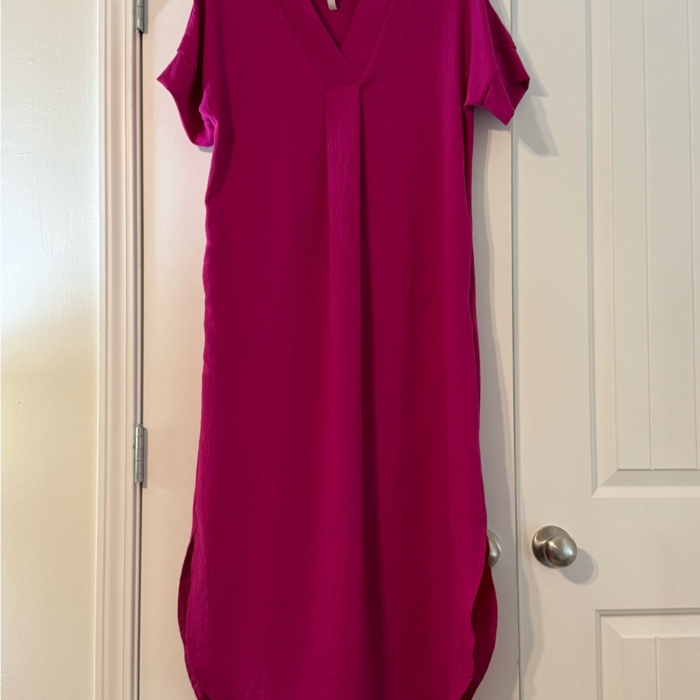 Elegant Pink V-Neck Dress NWOT